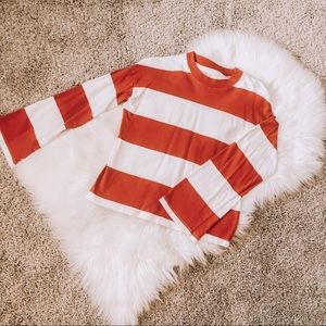 Madewell striped bell sleeve top, size small